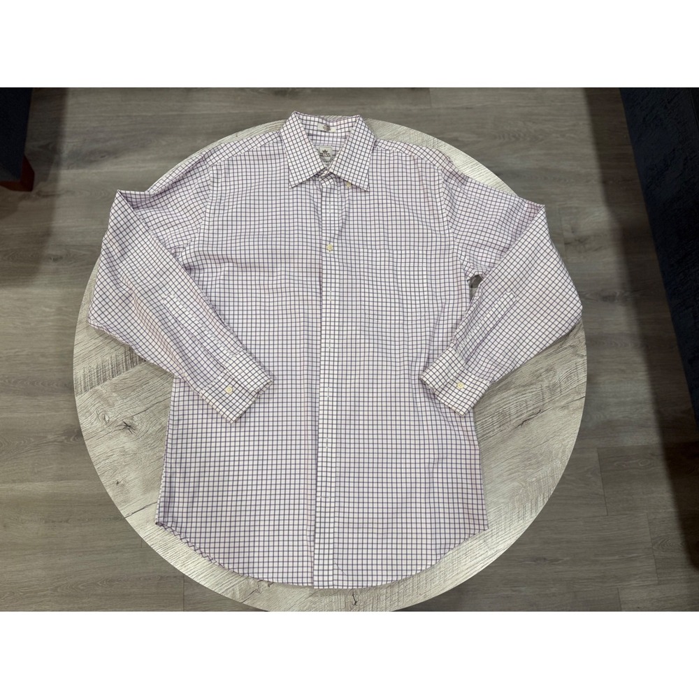 Peter Millar Purple Check Button Down Shirt Luxury Preppy Golf Medium